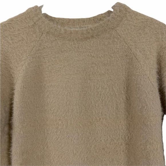 Greylin Bella Fuzzy Sweater Crew Neck Beige Small - Picture 2 of 10